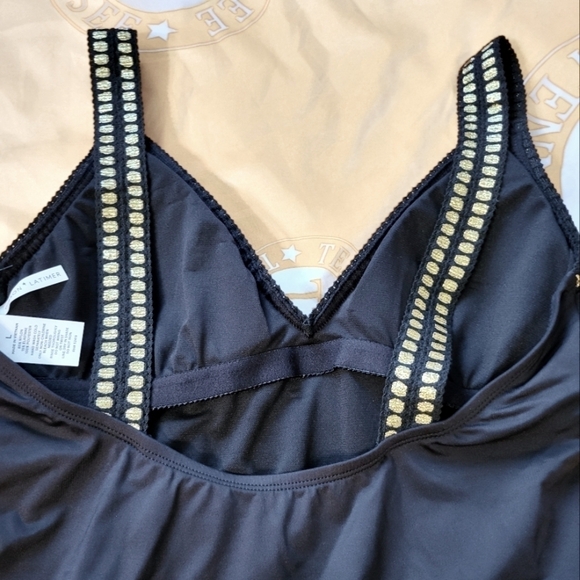 NWT Gibson latimer Europe black 1pc swim  large trim in gold - Picture 11 of 16